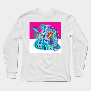 gamera the tortoise kaiju ecopop in mexican patterns artx Long Sleeve T-Shirt